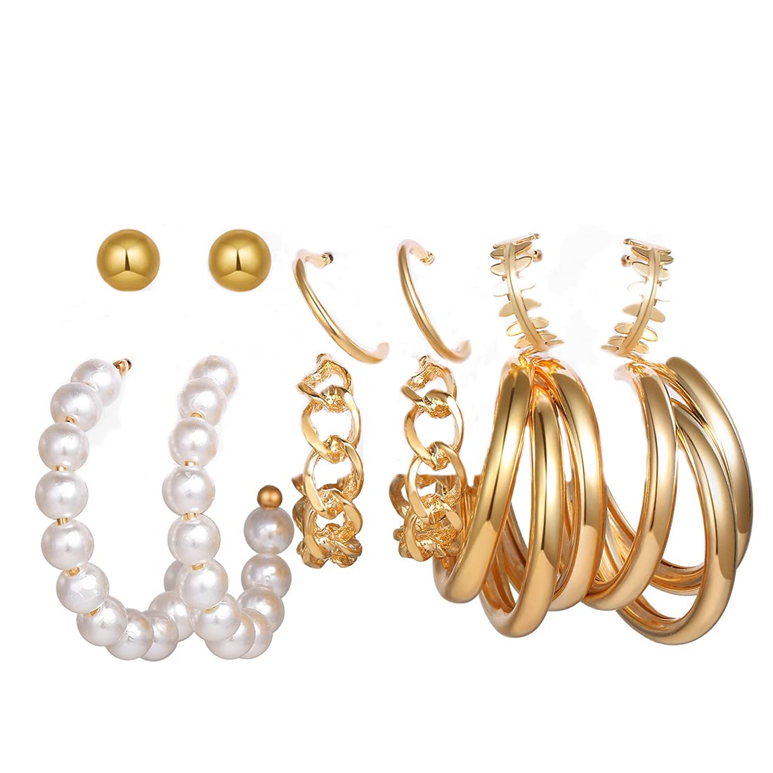 Jewels Galaxy Gold Plated Hoops Earrings